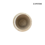 Florero de Travertino – Florero de Piedra de Lujo, Decoración Moderna Wabi Sabi, Acento Minimalista Neutro, Pieza Central Reversible
