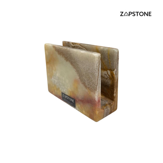 Portaservilletas de Ónix Verde Hecho a Mano | Portaservilletas Pesado de Piedra | Decoración Moderna de Lujo para Cocina y Comedor