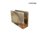 Portaservilletas de Ónix Verde Hecho a Mano | Portaservilletas Pesado de Piedra | Decoración Moderna de Lujo para Cocina y Comedor