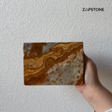 Portaservilletas de Ónix Verde Hecho a Mano | Portaservilletas Pesado de Piedra | Decoración Moderna de Lujo para Cocina y Comedor