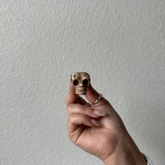 Pipa de Tabaco de Calavera Tallada a Mano en Mármol | Pipa de Piedra Natural de Lujo | Pipa Decorativa | Regalo Único para Él