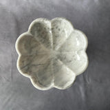 Handcrafted White Marble Pedestal Bowl – Luxury Scalloped Fruit Bowl, Kitchen Centerpiece, Stone Decor, Modern Home Accent