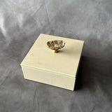 Beige Marble Jewelry Box with Gold Handle, Luxury Marble Storage Box, Minimalist Stone Keepsake Box, Elegant Vanity Decor Gift