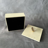 Beige Marble Jewelry Box with Gold Handle, Luxury Marble Storage Box, Minimalist Stone Keepsake Box, Elegant Vanity Decor Gift