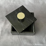 Caja de Joyería de Mármol y Ónix de Lujo con Perilla Dorada – Caja de Piedra Natural, Almacenamiento Elegante, Regalo de Alta Gama