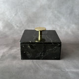 Luxury Marble & Onyx Jewelry Box with Gold Knob – Natural Stone Trinket Box, Elegant Vanity Storage, High-End Keepsake Gift