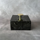 Caja de Joyería de Mármol y Ónix de Lujo con Perilla Dorada – Caja de Piedra Natural, Almacenamiento Elegante, Regalo de Alta Gama