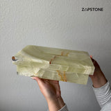 Green Onyx Tissue Box Cover | Handmade Stone Rectangular Tissue Holder | Luxury Bathroom Decor | Natural Onyx Home Accent
