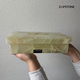 Green Onyx Tissue Box Cover | Handmade Stone Rectangular Tissue Holder | Luxury Bathroom Decor | Natural Onyx Home Accent