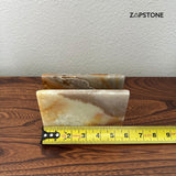 Portaservilletas de Ónix Verde Hecho a Mano | Portaservilletas Pesado de Piedra | Decoración Moderna de Lujo para Cocina y Comedor