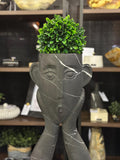 Black Marble Face Vase Handmade | Large Sculptural Flower Vase | Luxury Decor | Matte Stone Art | Heavy Statement Piece