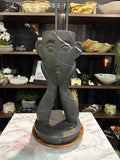 Black Marble Face Vase Handmade | Large Sculptural Flower Vase | Luxury Decor | Matte Stone Art | Heavy Statement Piece