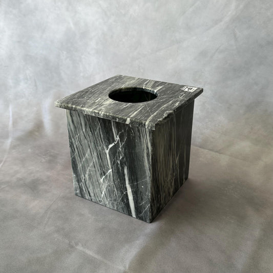 Marble Tissue Box Cover – Handcrafted Natural Marble Bathroom Decor – Luxury Stone Tissue Holder Dispenser with Removable Lid