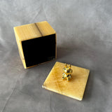 Caja de Joyería de Ónix Amarillo | Caja de Piedra Hecha a Mano | Almacenamiento de Lujo para Recuerdos, Regalo