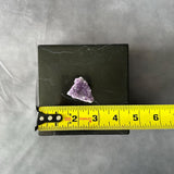 Black Marble Jewelry Box with Amethyst Knob 4.7” × 4.7" × 2.4” Handmade Stone Key Holder, Coin Holder, Jewelry Holder, Trinket Box, Catchall