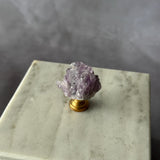 White Marble Jewelry Box with Amethyst Knob – Handmade Square Stone Trinket Box with Lid, Luxury Keepsake Storage, Elegant Gift