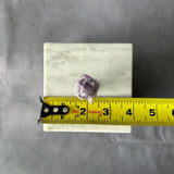 White Marble Jewelry Box with Amethyst Knob – Handmade Square Stone Trinket Box with Lid, Luxury Keepsake Storage, Elegant Gift