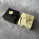 Caja de Joyería de Mármol y Ónix de Lujo con Perilla Dorada – Caja de Piedra Natural, Almacenamiento Elegante, Regalo de Alta Gama