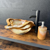 Green Onyx Stone Vessel Sink, Handmade Natural Onyx Countertop Sink, Luxury Modern Vanity Basin, Unique Marble Sink, High End Bathroom Decor