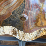 Onyx Rustic Vessel Sink, Natural Stone Bathroom Sink, Handmade Onyx Basin, Luxury Vanity Sink, Irregular Stone Wash Basin