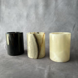 Natural Stone Holder Set, Onyx Marble Cup, Makeup Brush Holder, Utensil Holder, Toothbrush Cup, Pencil Holder, Small Vase Decor