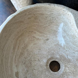 Handmade Travertine Stone Vessel Sink | Natural Rock Bathroom Sink | Rustic Modern Vanity Basin | One of a Kind Stone Sink | Wabi Sabi