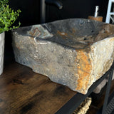 Green Onyx Bathroom Vessel Sink | Luxury Sink | One-of-a-Kind Hand Carved Onyx Vessel Sink – Natural Stone Bathroom Sink