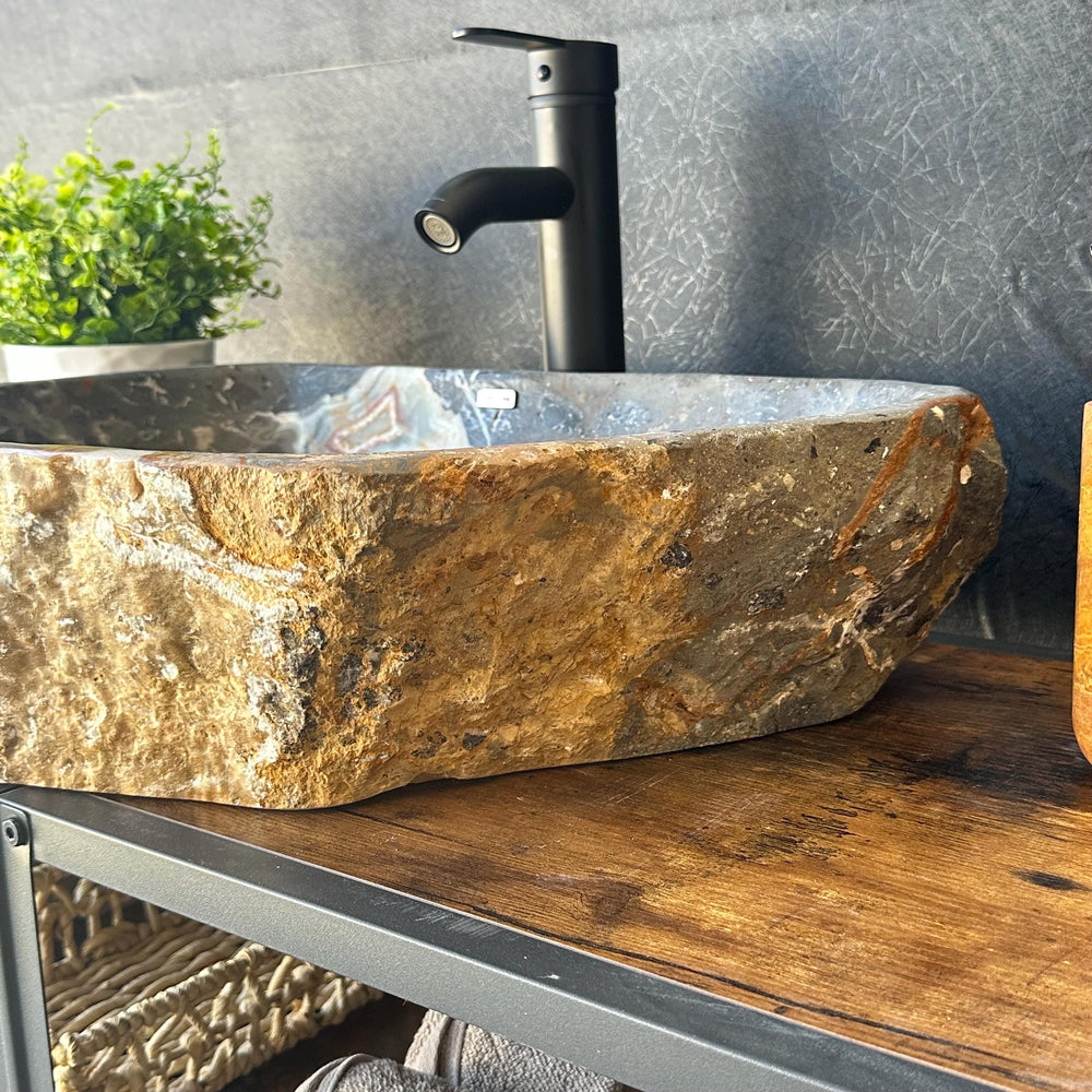Green Onyx Bathroom Vessel Sink | Luxury Sink | One-of-a-Kind Hand Carved Onyx Vessel Sink – Natural Stone Bathroom Sink