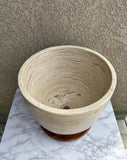 XL Beige Travertine Vessel Sink – Natural Stone Round Bathroom Sink – Luxury Spa Style Countertop Basin – Modern Organic Marble Vanity Sink