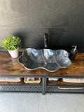 Gray Marble Vessel Sink | Wavy Edge Stone Bathroom Sink | Natural Marble Basin | Modern Luxury Vanity Sink