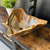 Green Onyx Stone Vessel Sink, Handmade Natural Onyx Countertop Sink, Luxury Modern Vanity Basin, Unique Marble Sink, High End Bathroom Decor