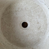 Lavabo Redondo de Travertino, Lavabo de Piedra Natural Hecho a Mano, Lavabo Moderno de Lujo, Lavabo Artesanal Único