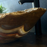Onyx Rustic Vessel Sink, Natural Stone Bathroom Sink, Handmade Onyx Basin, Luxury Vanity Sink, Irregular Stone Wash Basin