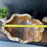 Onyx Rustic Vessel Sink, Natural Stone Bathroom Sink, Handmade Onyx Basin, Luxury Vanity Sink, Irregular Stone Wash Basin