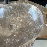 Natural River Stone Sink | Handmade Over the Counter Vessel Sink | Rustic Luxury Sink