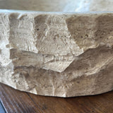 Handmade Travertine Stone Vessel Sink | Natural Rock Bathroom Sink | Rustic Modern Vanity Basin | One of a Kind Stone Sink | Wabi Sabi