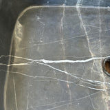 Black Marble Vessel Sink | Handcrafted Natural Stone Bathroom Sink | Modern Rectangular Marble Sink