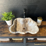 Lavabo Rústico de Ónix | Lavabo de Piedra Beige | Lavabo de Baño | Lavabo de Piedra Natural Hecho a Mano | Lavabo de Lujo