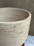 XL Beige Travertine Vessel Sink – Natural Stone Round Bathroom Sink – Luxury Spa Style Countertop Basin – Modern Organic Marble Vanity Sink
