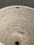 XL Beige Travertine Vessel Sink – Natural Stone Round Bathroom Sink – Luxury Spa Style Countertop Basin – Modern Organic Marble Vanity Sink