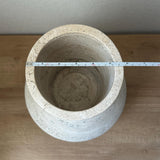 Florero de Travertino – Florero de Piedra de Lujo, Decoración Moderna Wabi Sabi, Acento Minimalista Neutro, Pieza Central Reversible