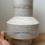 Florero de Travertino – Florero de Piedra de Lujo, Decoración Moderna Wabi Sabi, Acento Minimalista Neutro, Pieza Central Reversible