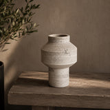 Florero de Travertino – Florero de Piedra de Lujo, Decoración Moderna Wabi Sabi, Acento Minimalista Neutro, Pieza Central Reversible