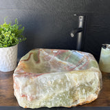 Rustic Onyx Stone Vessel Sink, Handmade Natural Stone Countertop Sink, Luxury Modern Vanity Basin, Unique High End Bathroom Decor