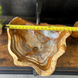Lavabo Vessel de Piedra de Ónix Verde, Lavabo de Encimera de Ónix Natural Hecho a Mano, Palangana de Tocador Moderna de Lujo, Lavabo Único de Mármol, Decoración de Baño de Alta Gama