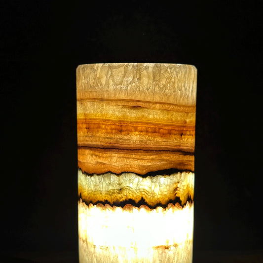 Banded Onyx Table Lamp | Luxury Bedside Table Lamp | High End Housewarming Gift | Healing Crystal Decor