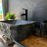 Rustic Black Marble Vessel Sink (Piece II)