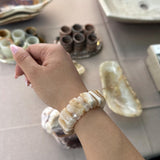 Chunky Stretchy Onyx Bracelet | Natural Stone | Neutral Luxury Jewelry