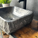 Rustic Black Marble Vessel Sink (Piece I)
