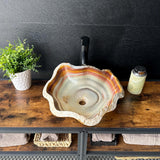 Onyx Rustic Vessel Sink, Natural Stone Bathroom Sink, Handmade Onyx Basin, Luxury Vanity Sink, Irregular Stone Wash Basin (Piece I)